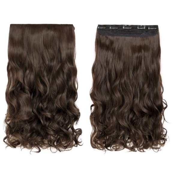 ✨ 20” DARK BROWN 3/4 full head clip ins  NWT* NWT* main image 8
